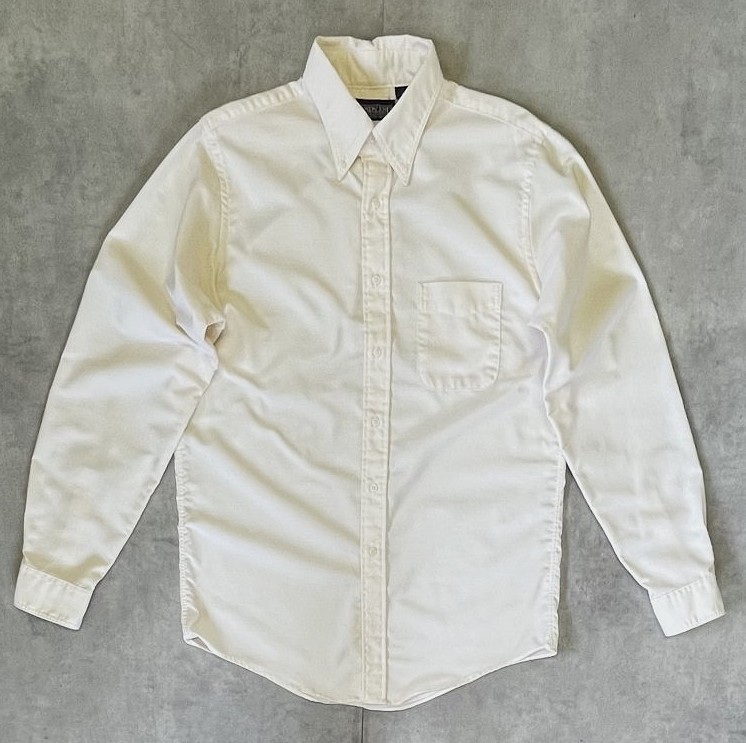 画像1: 90'S LANDS' END オックスフォード 長袖 BDシャツ 生成り USA製 (VINTAGE)