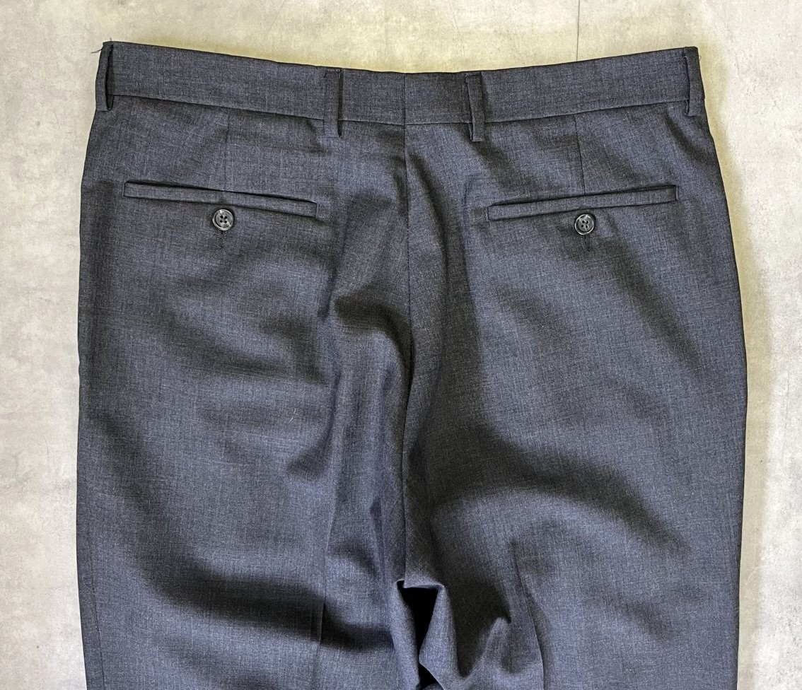 画像: RALPH LAUREN ツープリーツ トロピカルウール スラックス チャコール (VINTAGE)