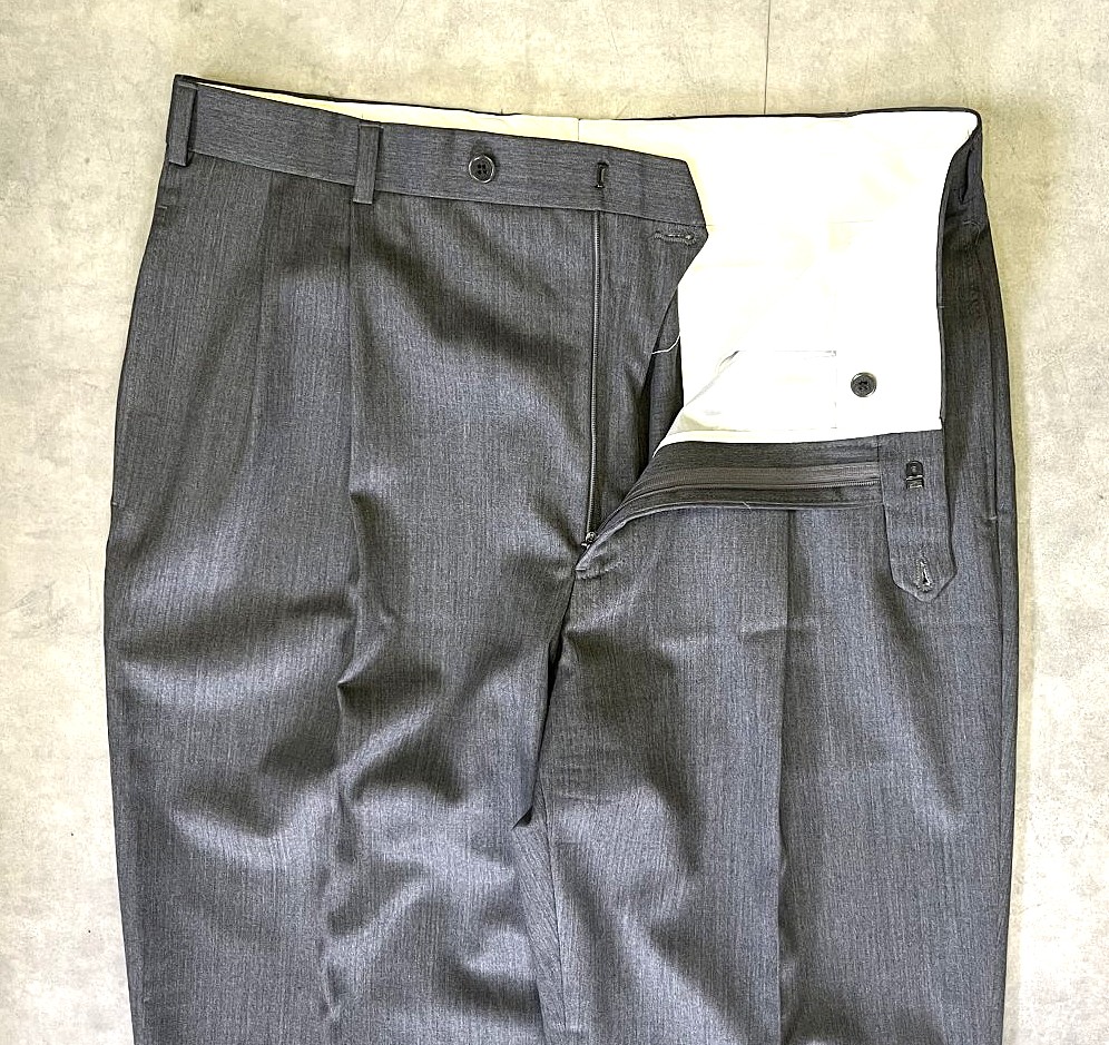 画像: BROOKS BROTHERS ツータック トロピカルウールパンツ ダークグレー (VINTAGE)