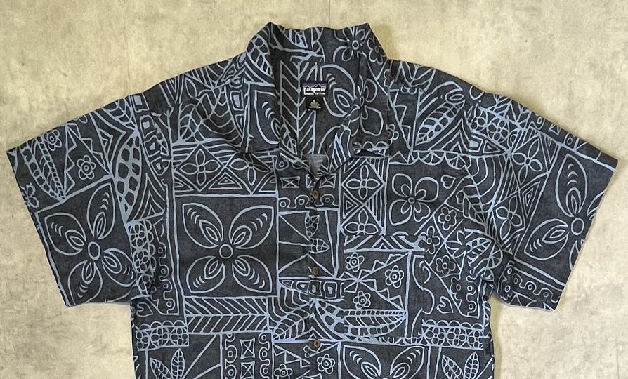 画像: 00'S PATAGONIA オープンカラー 半袖 ACシャツ バーククロス総柄 (VINTAGE)