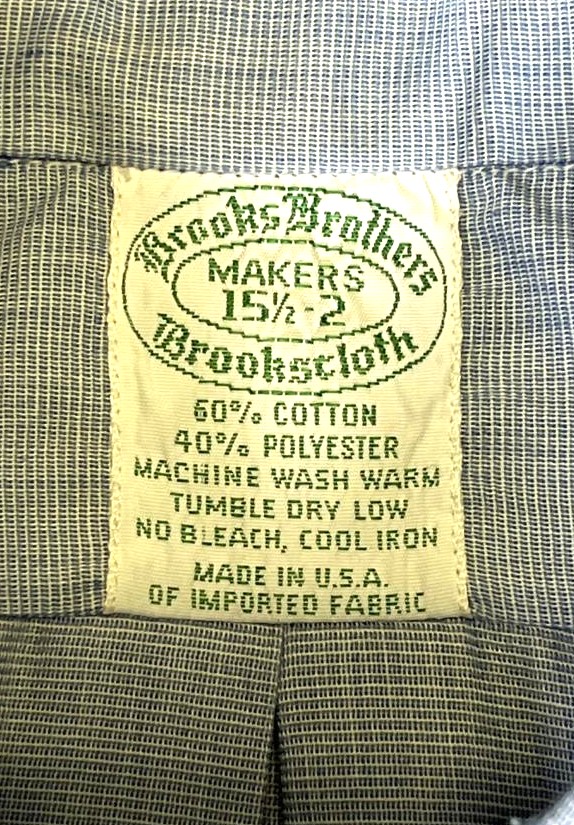 画像2: 80'S BROOKS BROTHERS "MAKERS" 6ボタン BROOKSCLOTH 長袖 BDシャツ ブルー USA製 (VINTAGE)