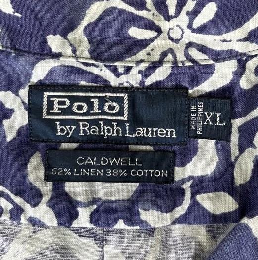 画像2: 90'S RALPH LAUREN "CALDWELL" リネン/コットン 半袖 オープンカラーシャツ 花柄 (VINTAGE)