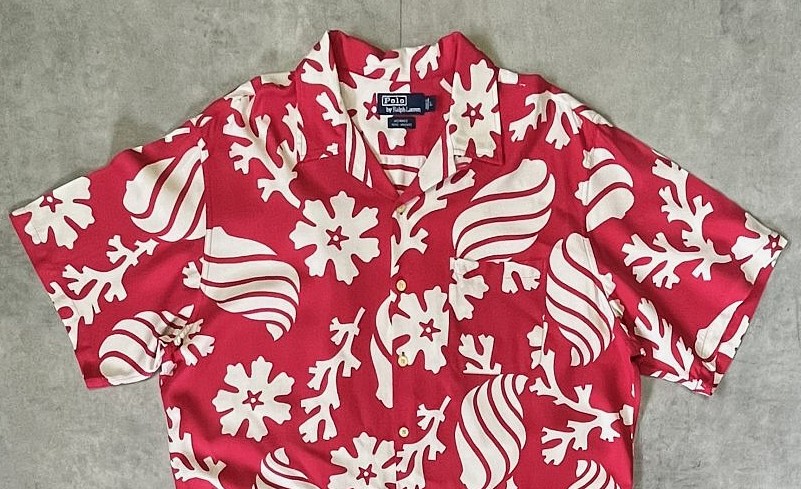 画像: 90'S RALPH LAUREN "ADAMS" ビスコース 半袖 オープンカラーシャツ 総柄 (VINTAGE)