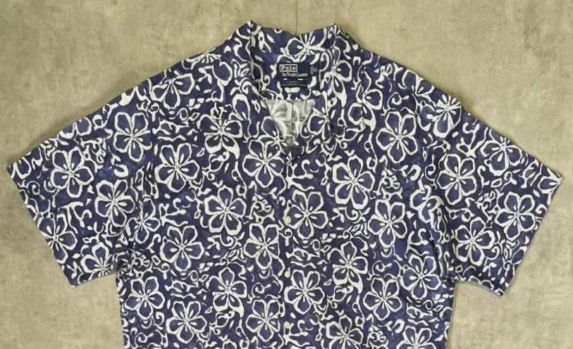 画像: 90'S RALPH LAUREN "CALDWELL" リネン/コットン 半袖 オープンカラーシャツ 花柄 (VINTAGE)