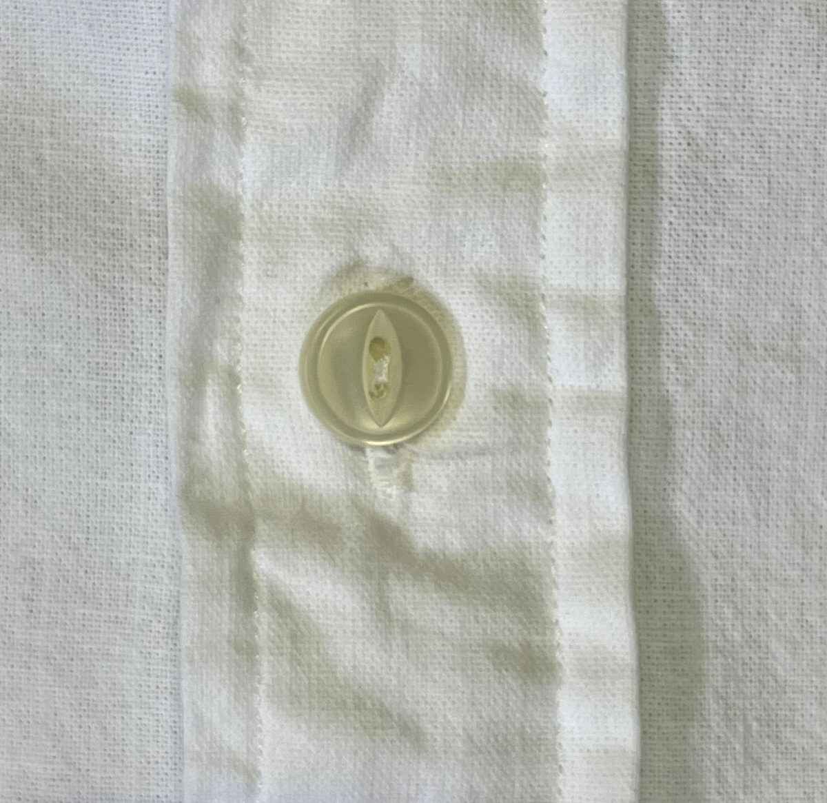 画像3: 90'S RALPH LAUREN 片側フラップ付きポケット 猫目ボタン ワークシャツ ホワイト (VINTAGE)