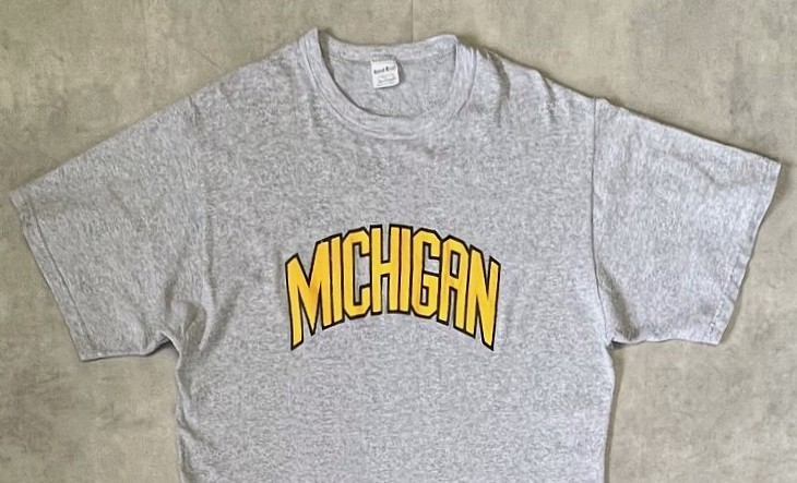画像: 90'S SAND-KNIT "MICHIGAN" 半袖 Tシャツ ヘザーグレー (VINTAGE)