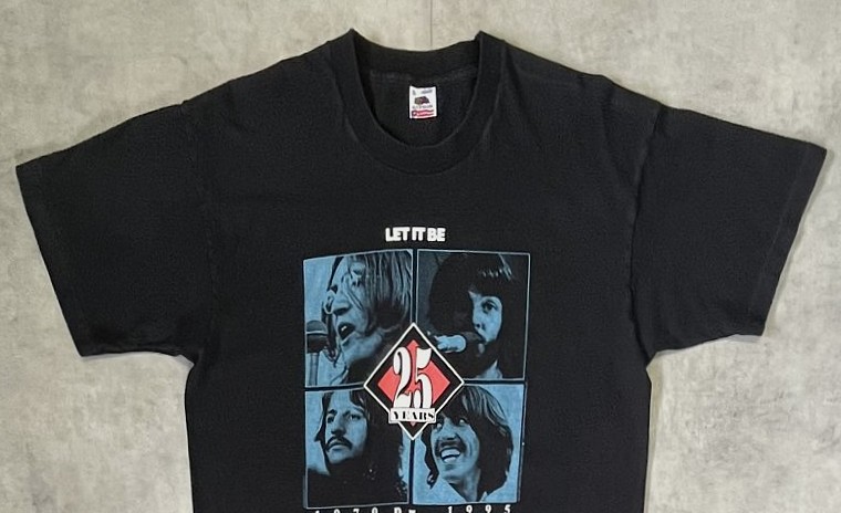 画像: 90'S THE BEATLES "LET IT BE 25YEARS" シングルステッチ 両面プリント 半袖 Tシャツ ブラック USA製 (VINTAGE)