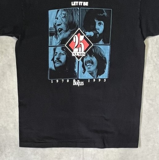 画像: 90'S THE BEATLES "LET IT BE 25YEARS" シングルステッチ 両面プリント 半袖 Tシャツ ブラック USA製 (VINTAGE)