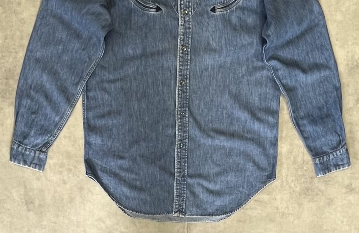 画像: 90'S RALPH LAUREN スマイルポケット デニム 長袖 ウエスタンシャツ インディゴ (VINTAGE)
