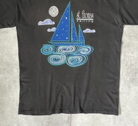 画像: 90'S ST. THOMAS SAILLING シングルステッチ 半袖 Tシャツ ブラック USA製 (VINTAGE)