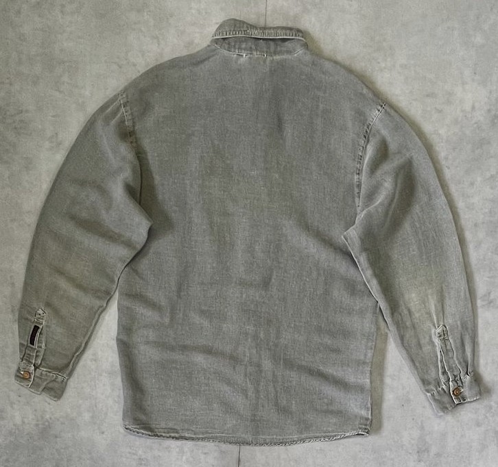 画像5: 90'S GRAMICCI 旧タグ バンブーボタン 長袖 ヘンプシャツ オリーブ USA製 (VINTAGE)