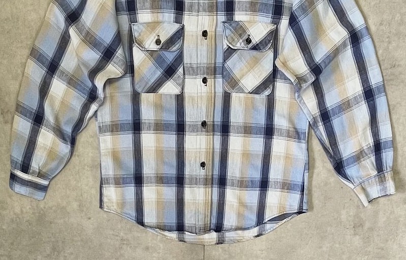 画像: 80'S FIVE BROTHER フランネル ワークシャツ チェック柄 USA製 (VINTAGE)