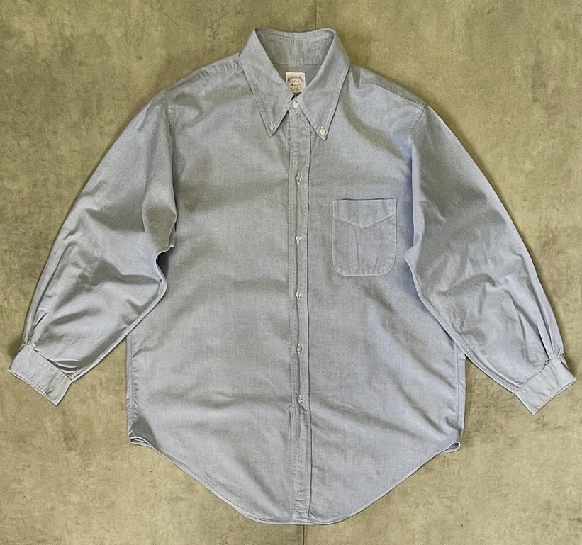 画像1: 70'S BROOKS BROTHERS "MAKERS" 6ボタン オックスフォード BDシャツ ブルー USA製 (VINTAGE)