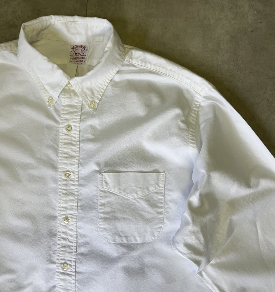 画像: 90'S BROOKS BROTHERS "MAKERS" オックスフォード 長袖 BDシャツ ホワイト USA製 (VINTAGE)