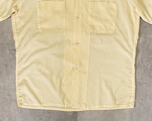 画像: 60'S ARROW "DECTON" 半袖 オープンカラーシャツ ライトイエロー USA製 (VINTAGE)