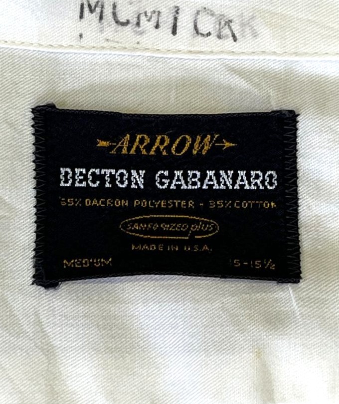 画像2: 60'S ARROW "DECTON GABANARO" 長袖 オープンカラーシャツ ホワイト USA製 (VINTAGE)