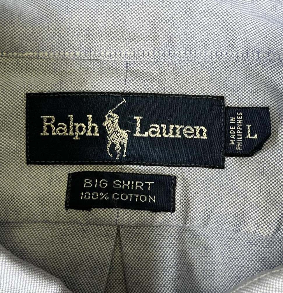 画像2: 90'S RALPH LAUREN "BIG SHIRT" オックスフォード BDシャツ ブルー (VINTAGE)
