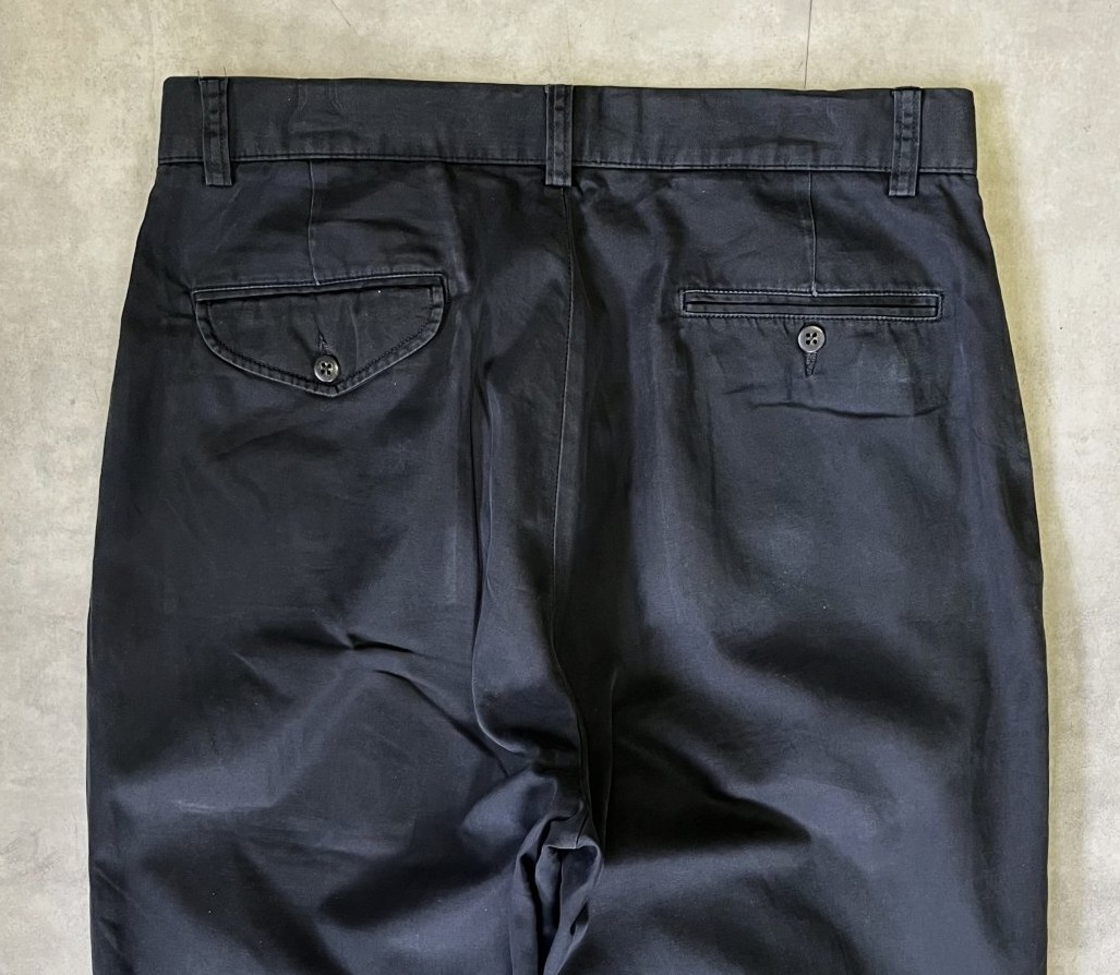 画像: 90'S RALPH LAUREN "HAMMOND PANT" ツープリーツ チノパンツ ブラック W32L32 (VINTAGE)