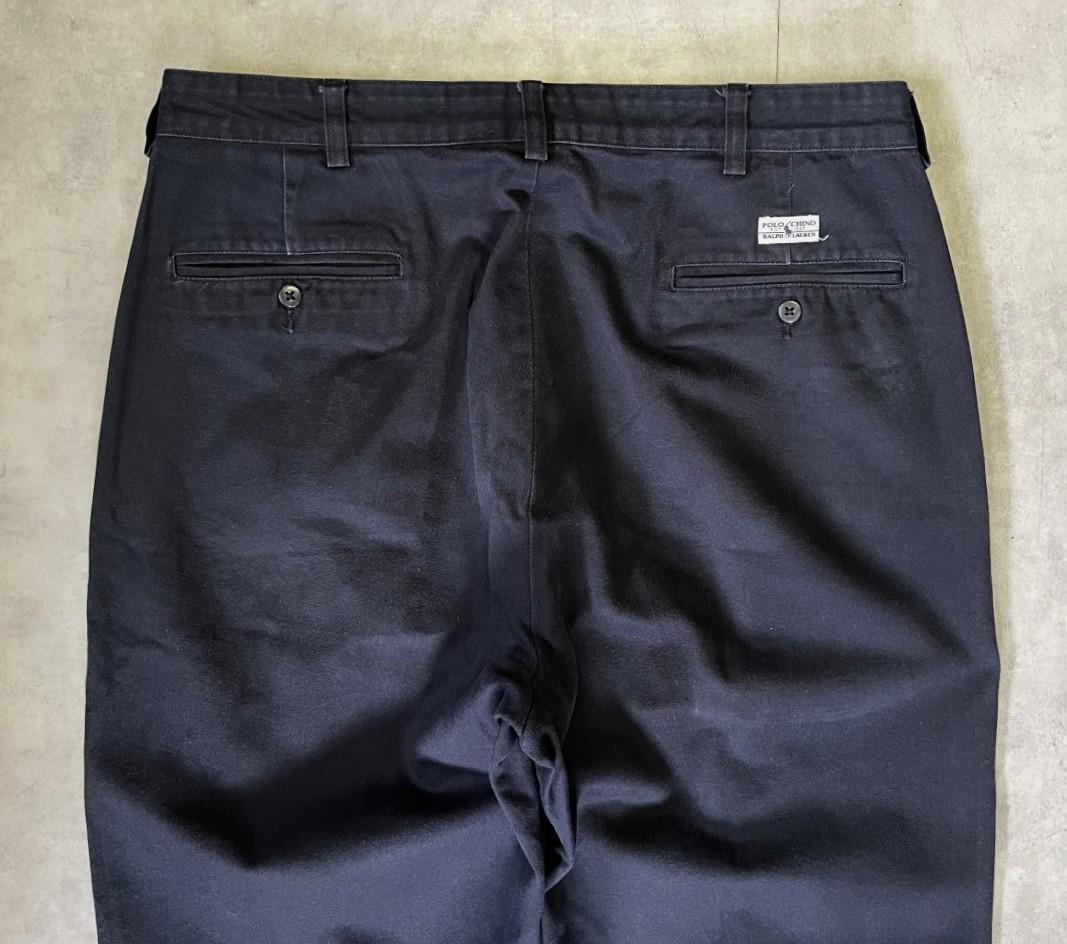 画像: 90'S RALPH LAUREN "HAMMOND PANT" ツープリーツ チノパンツ ブラック W35L30 (VINTAGE)
