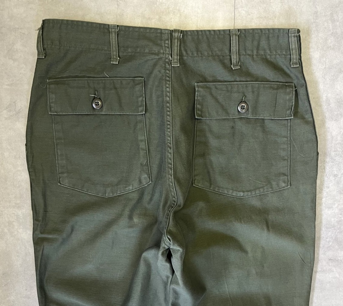 画像: 70'S アメリカ軍 US ARMY "OG107" コットンサテン ベイカーパンツ ミリタリーグリーン (VINTAGE)