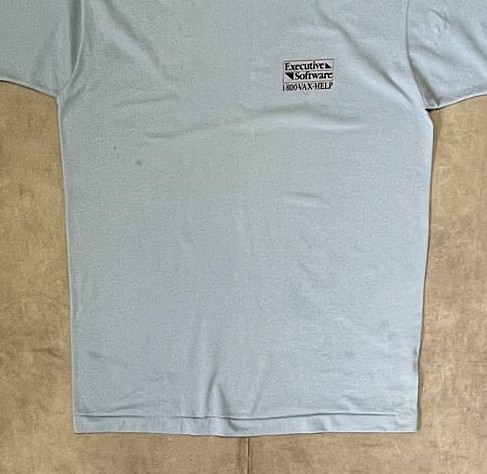 画像: 90'S EXECUTIVE SOFTWARE 両面プリント シングルステッチ 半袖 Tシャツ サックスブルー USA製 (VINTAGE)