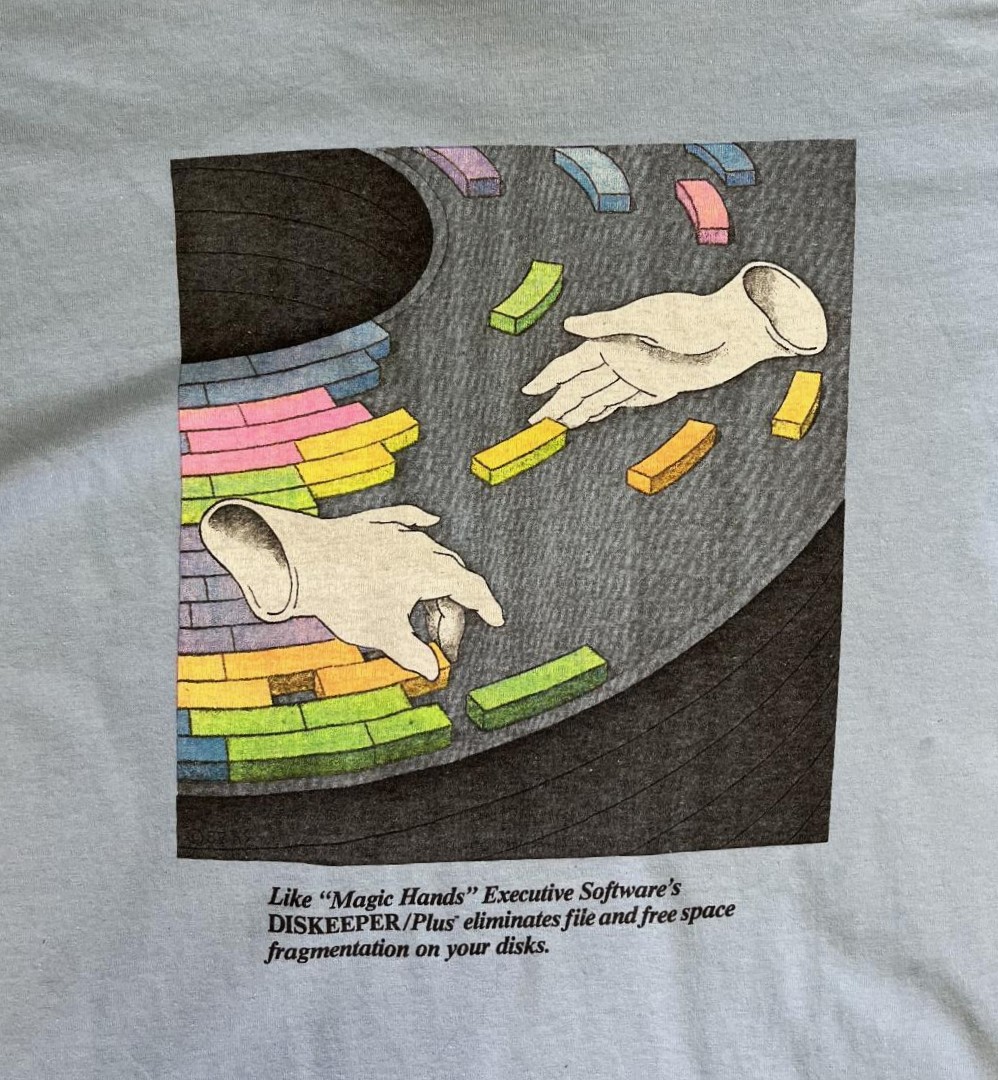 画像5: 90'S EXECUTIVE SOFTWARE 両面プリント シングルステッチ 半袖 Tシャツ サックスブルー USA製 (VINTAGE)