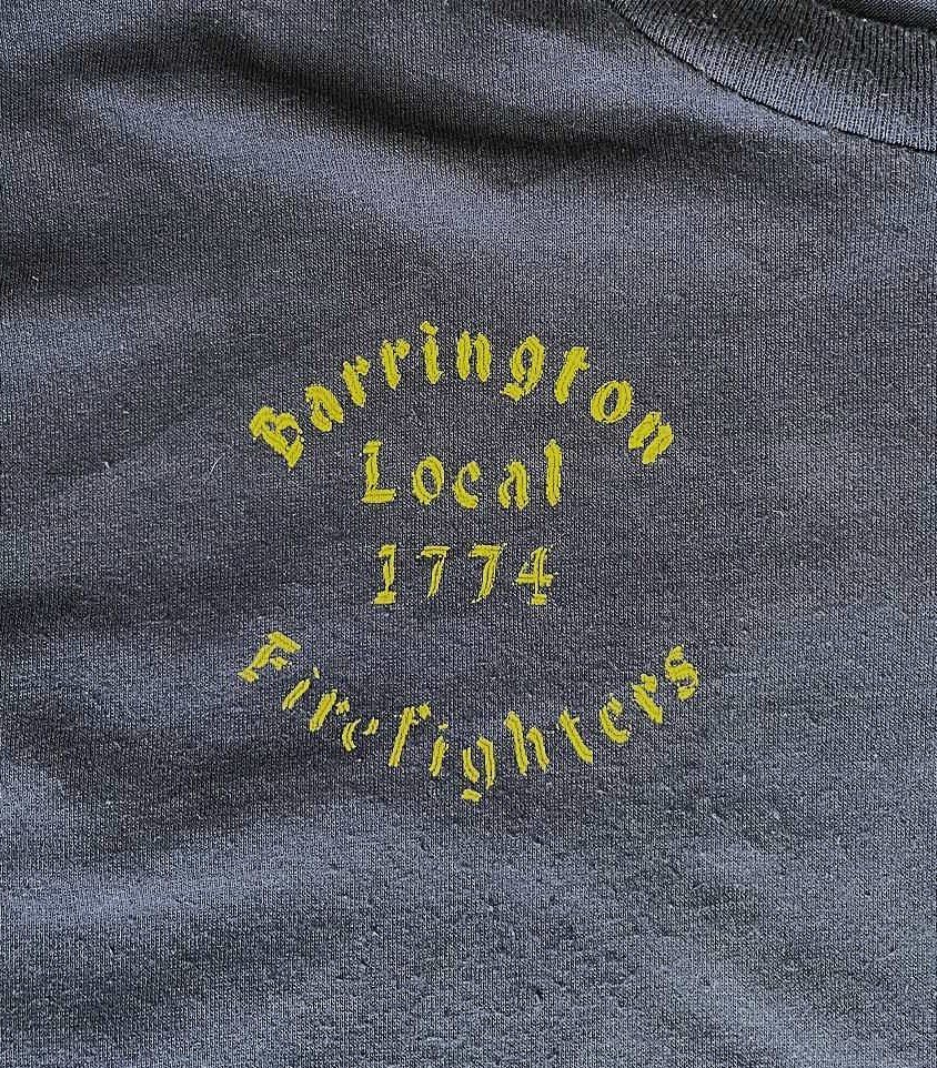 画像3: 80'S BARRINGTON FIREFIGHTERS シングルステッチ 半袖 ポケット付き Tシャツ ネイビー USA製 (VINTAGE)