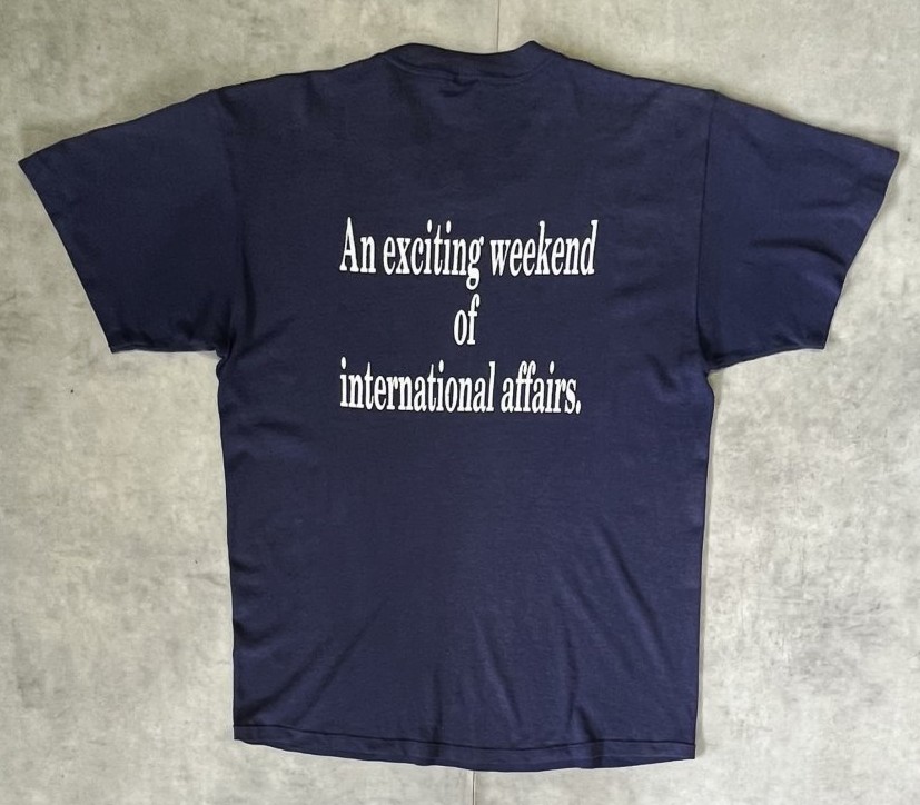 画像4: 80'S HARVARD UNIVERSITY 両面プリント シングルステッチ 半袖 Tシャツ ネイビー USA製 (VINTAGE)