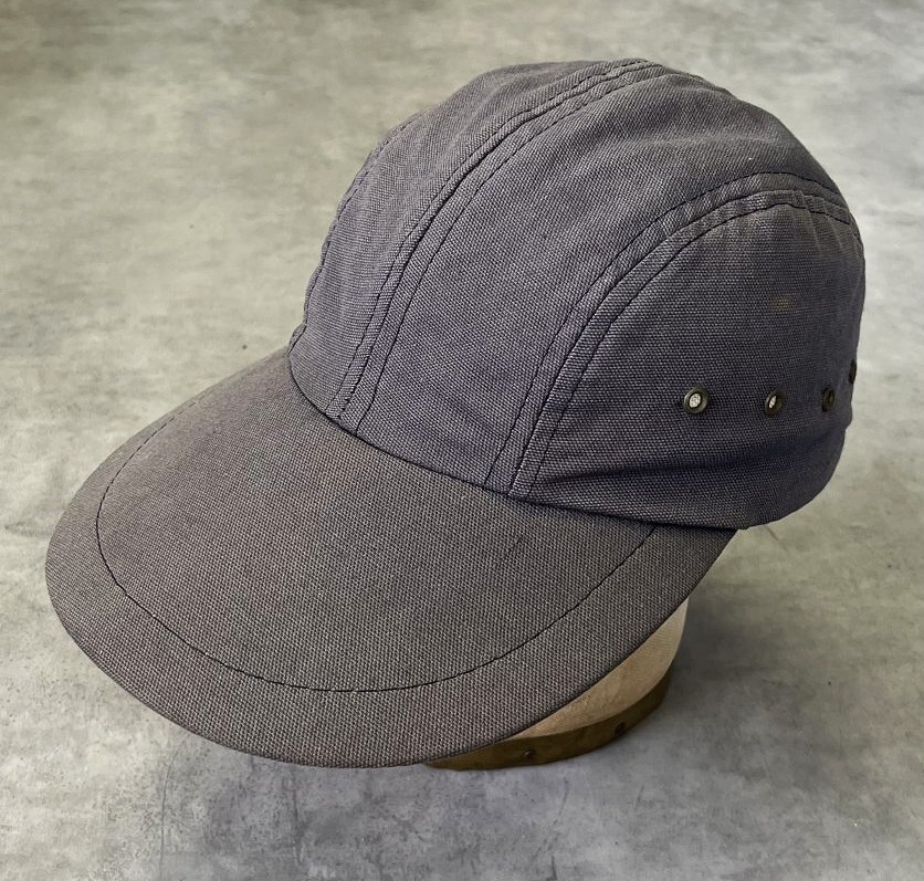 画像1: 90'S LL Bean キャンバス ロングビルキャップ フェードネイビー USA製 (VINTAGE)