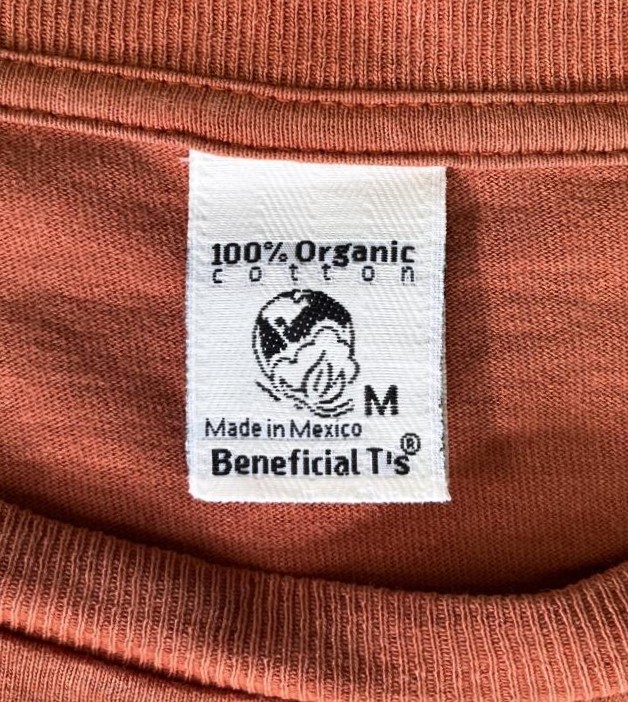 画像2: 90'S PATAGONIA "BENEFICIAL T'S" ロゴ刺繍 半袖 Tシャツ フェードオレンジ (VINTAGE)