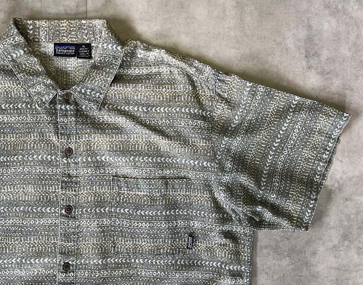 画像: 90'S PATAGONIA オーガニックコットン 半袖 ACシャツ 総柄 香港製 (VINTAGE)