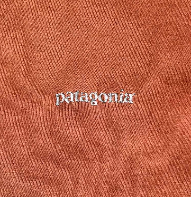 画像3: 90'S PATAGONIA "BENEFICIAL T'S" ロゴ刺繍 半袖 Tシャツ フェードオレンジ (VINTAGE)