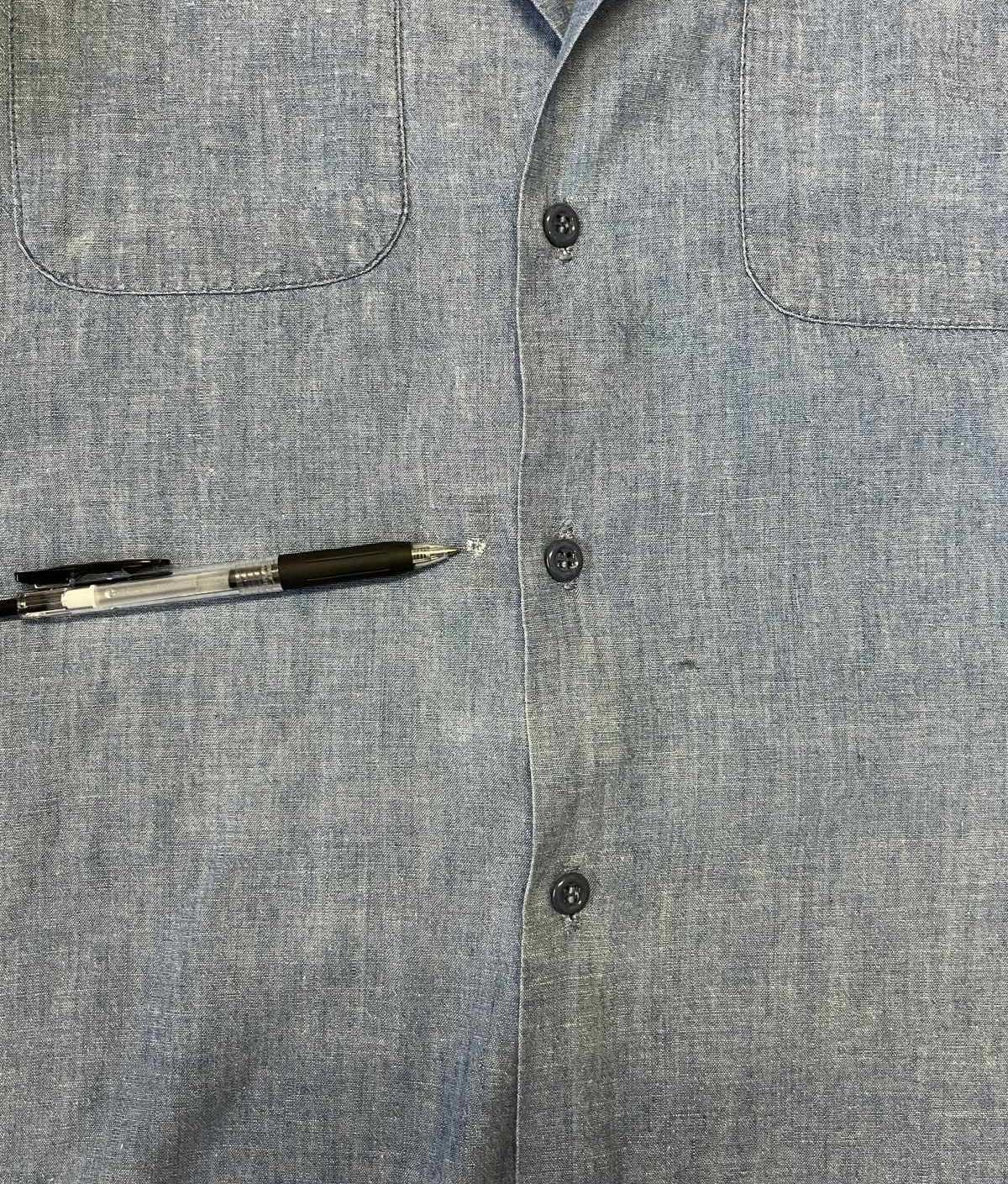 画像7: 60'S アメリカ軍 US NAVY "DUBBLEWARE製" コットン100% ステンシル入り 耳付き シャンブレーシャツ ブルー USA製 (VINTAGE)
