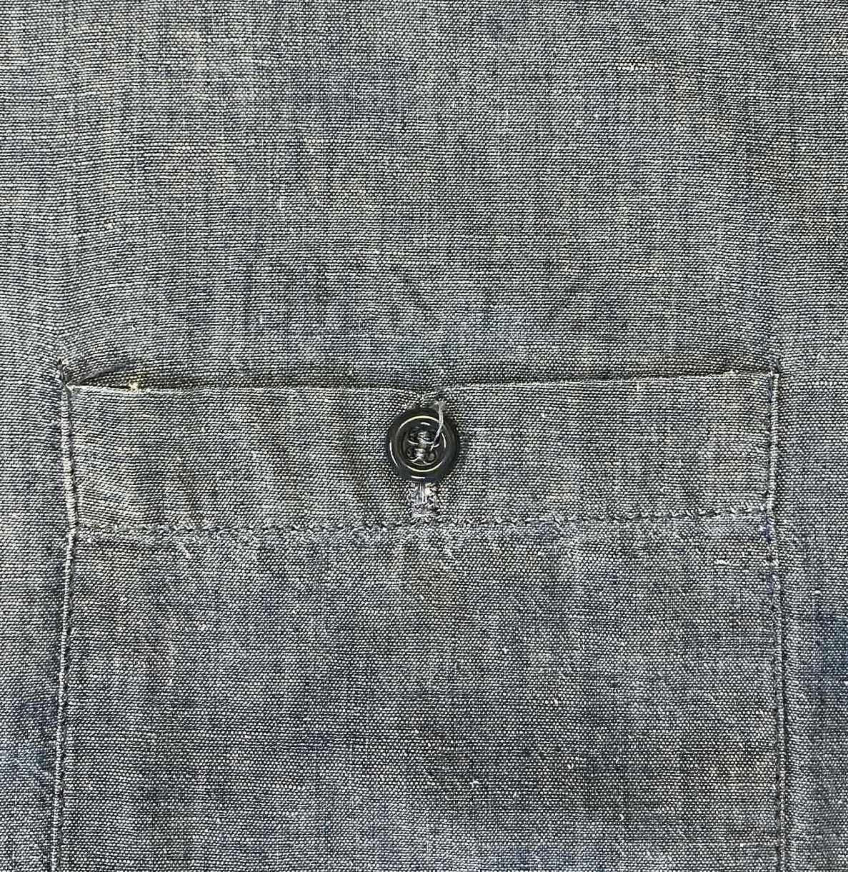 画像4: 60'S アメリカ軍 US NAVY "DUBBLEWARE製" コットン100% ステンシル入り 耳付き シャンブレーシャツ ブルー USA製 (VINTAGE)