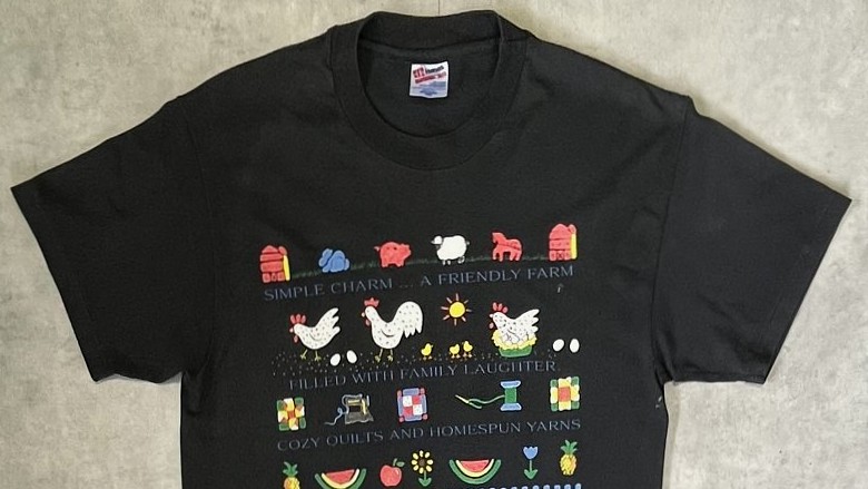 画像: 90'S FARM シングルステッチ 半袖 Tシャツ ブラック USA製 (VINTAGE)