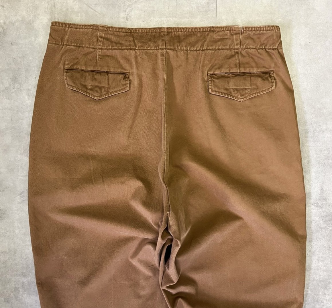 画像: 90'S RALPH LAUREN ベルト付き 片側ポケット付き チノパンツ ブラウン USA製 (VINTAGE)