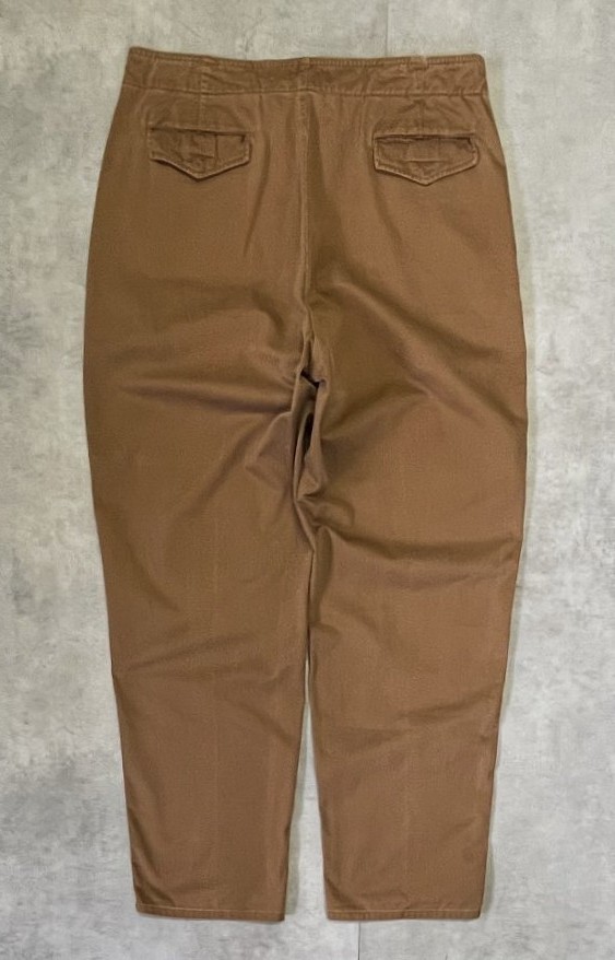 画像4: 90'S RALPH LAUREN ベルト付き 片側ポケット付き チノパンツ ブラウン USA製 (VINTAGE)