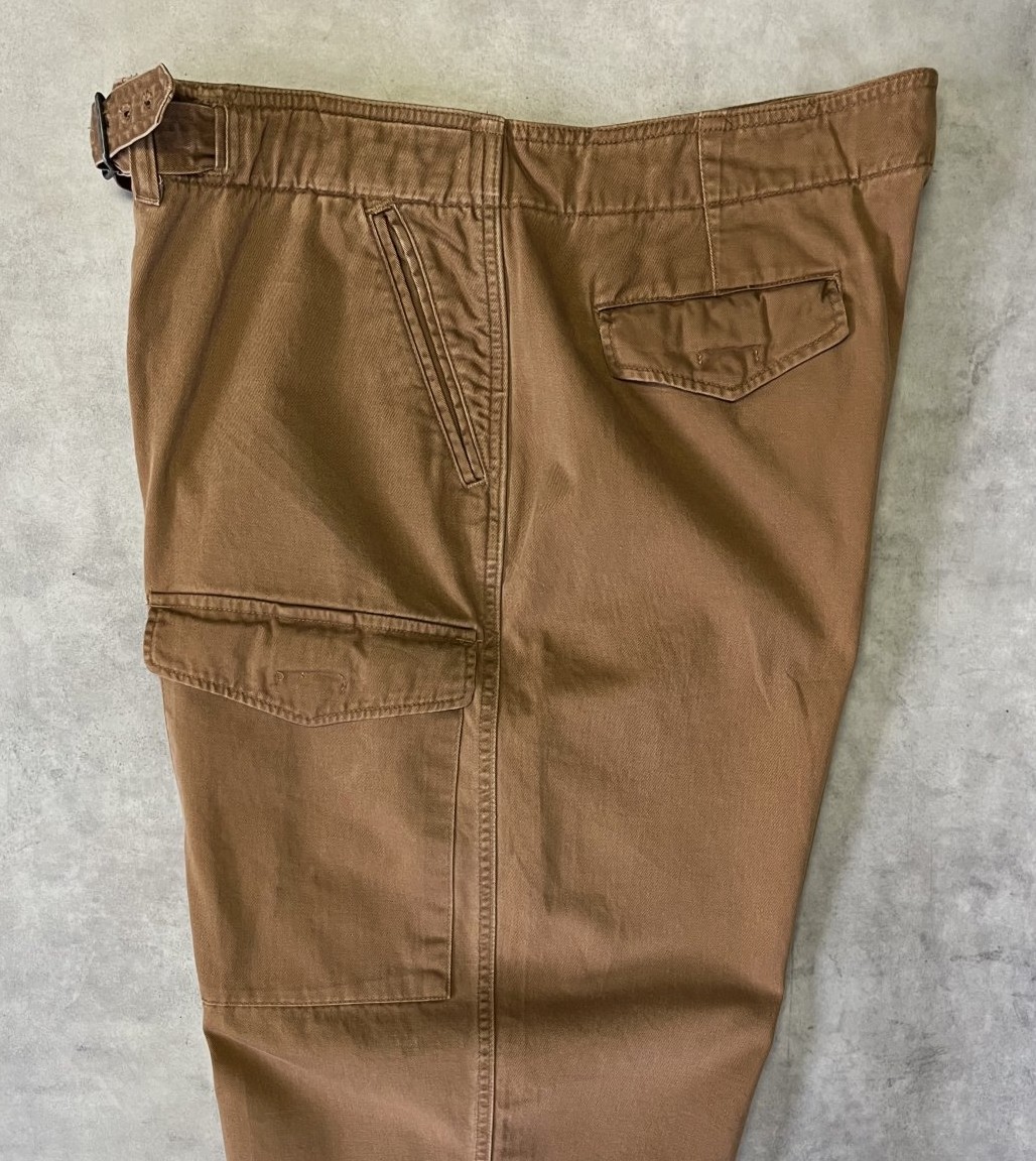 画像3: 90'S RALPH LAUREN ベルト付き 片側ポケット付き チノパンツ ブラウン USA製 (VINTAGE)