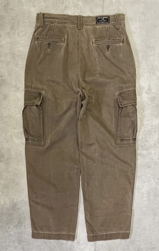 画像4: 90'S RALPH LAUREN "POLO SPORT" ヘリンボーンツイル カーゴパンツ カーキ (VINTAGE)