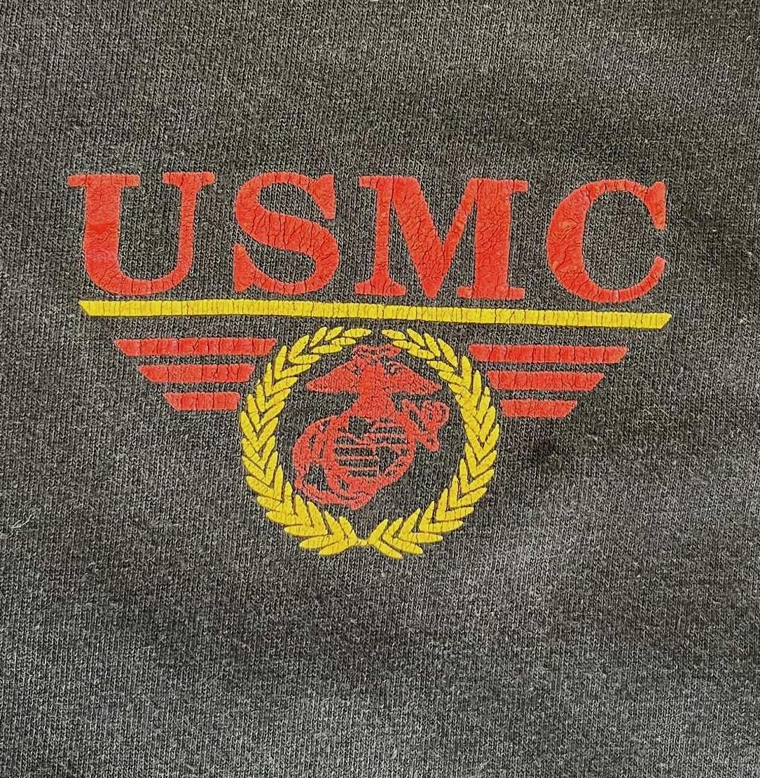 画像3: 80'S アメリカ軍 USMC シングルステッチ 半袖 Tシャツ ブラック USA製 (VINTAGE)