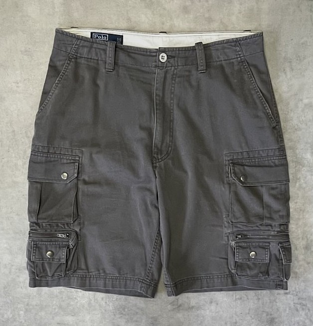 画像1: 90'S RALPH LAUREN カーゴショーツ ダークグレー (VINTAGE)