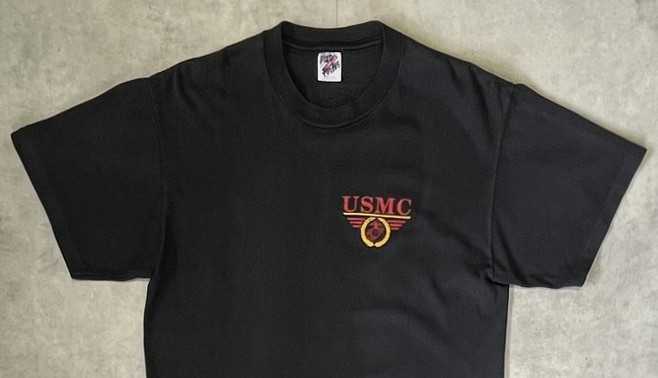 画像: 80'S アメリカ軍 USMC シングルステッチ 半袖 Tシャツ ブラック USA製 (VINTAGE)