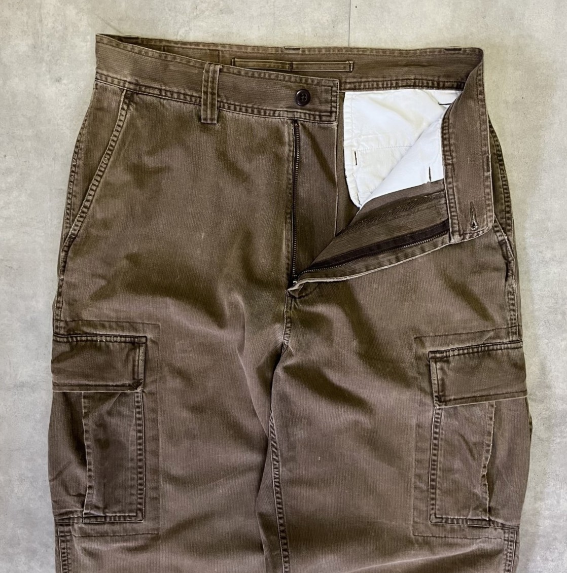 画像: 90'S RALPH LAUREN "POLO SPORT" ヘリンボーンツイル カーゴパンツ カーキ (VINTAGE)