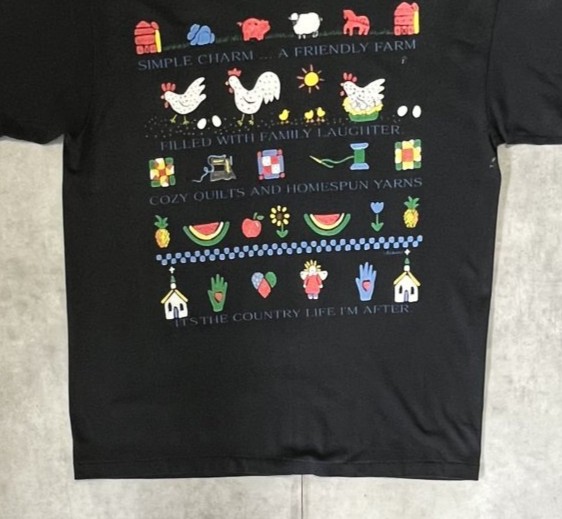 画像: 90'S FARM シングルステッチ 半袖 Tシャツ ブラック USA製 (VINTAGE)