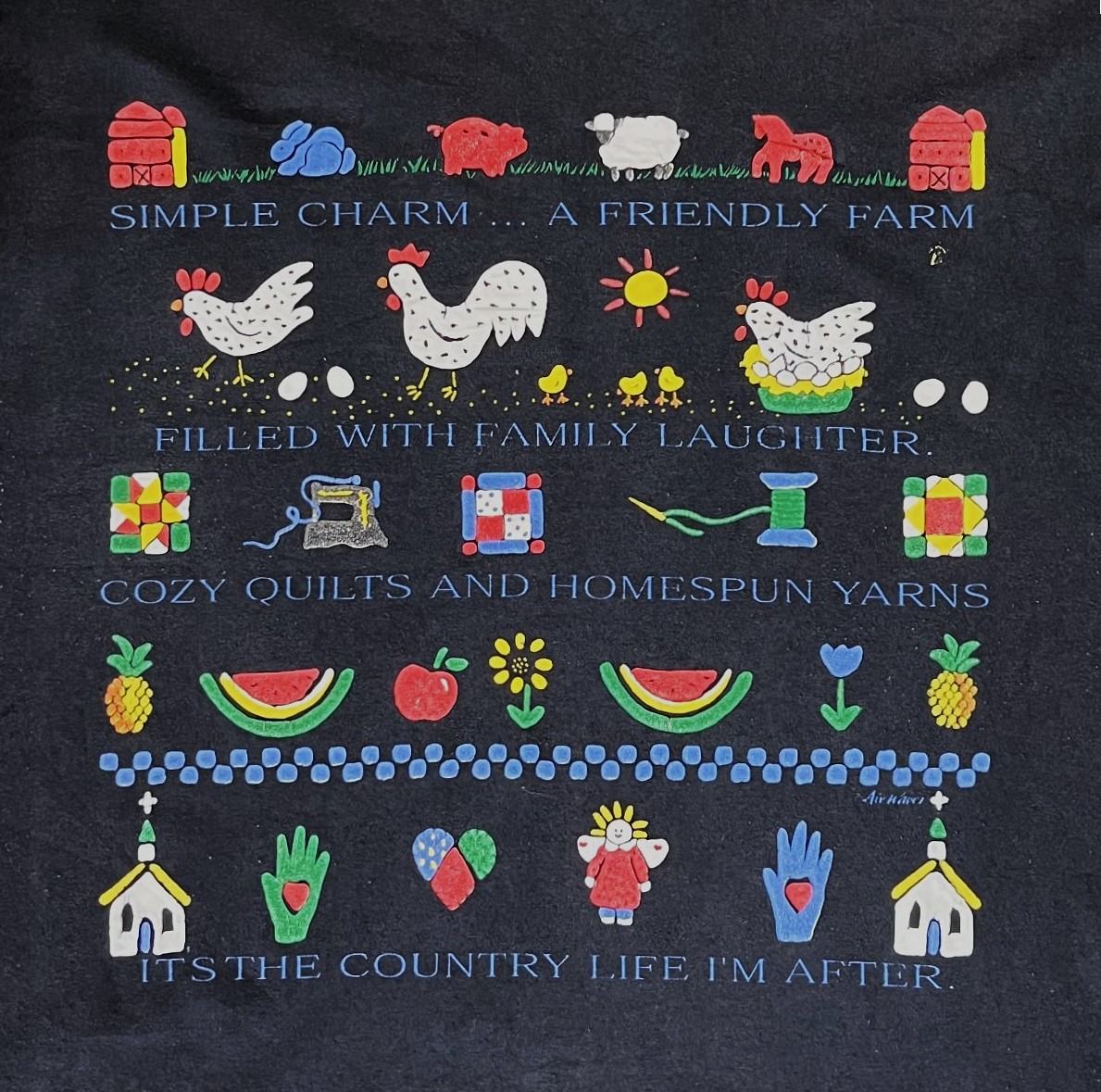 画像3: 90'S FARM シングルステッチ 半袖 Tシャツ ブラック USA製 (VINTAGE)