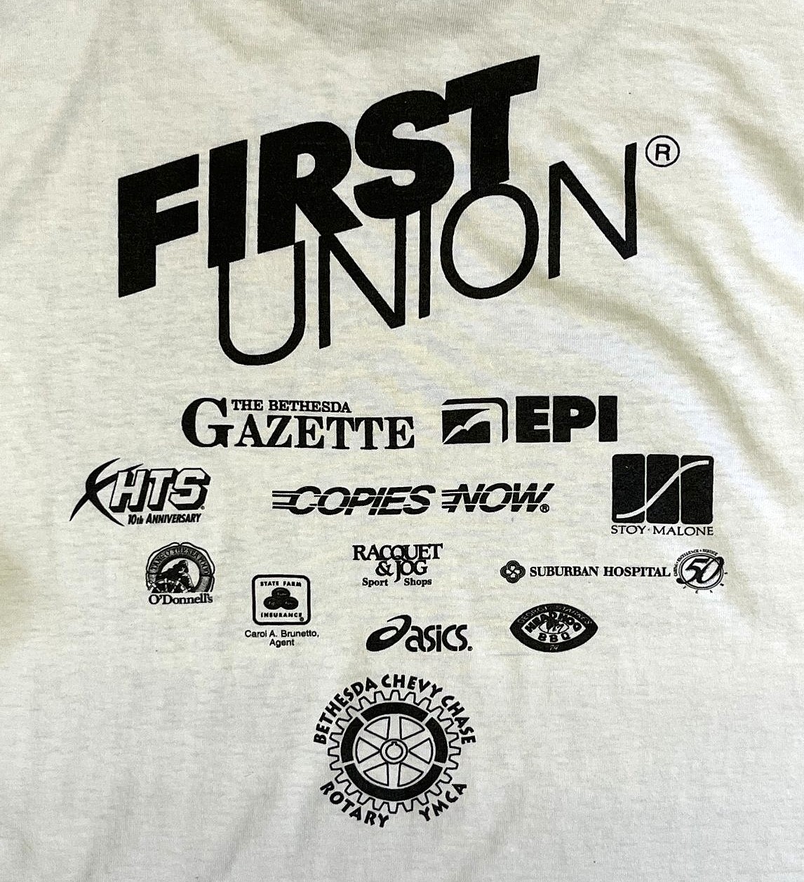 画像5: 90'S FIRST UNION シングルステッチ 両面プリント 長袖 Tシャツ ホワイト USA製 (VINTAGE)