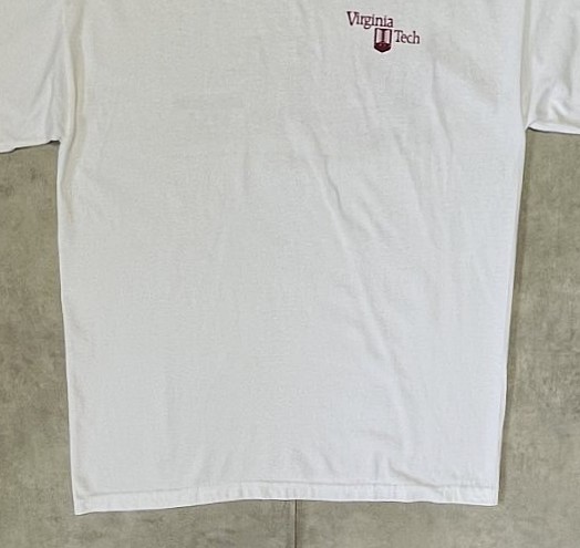 画像: 90'S VIRGINIA TECH シングルステッチ 両面プリント 半袖 Tシャツ ホワイト USA製 (VINTAGE)