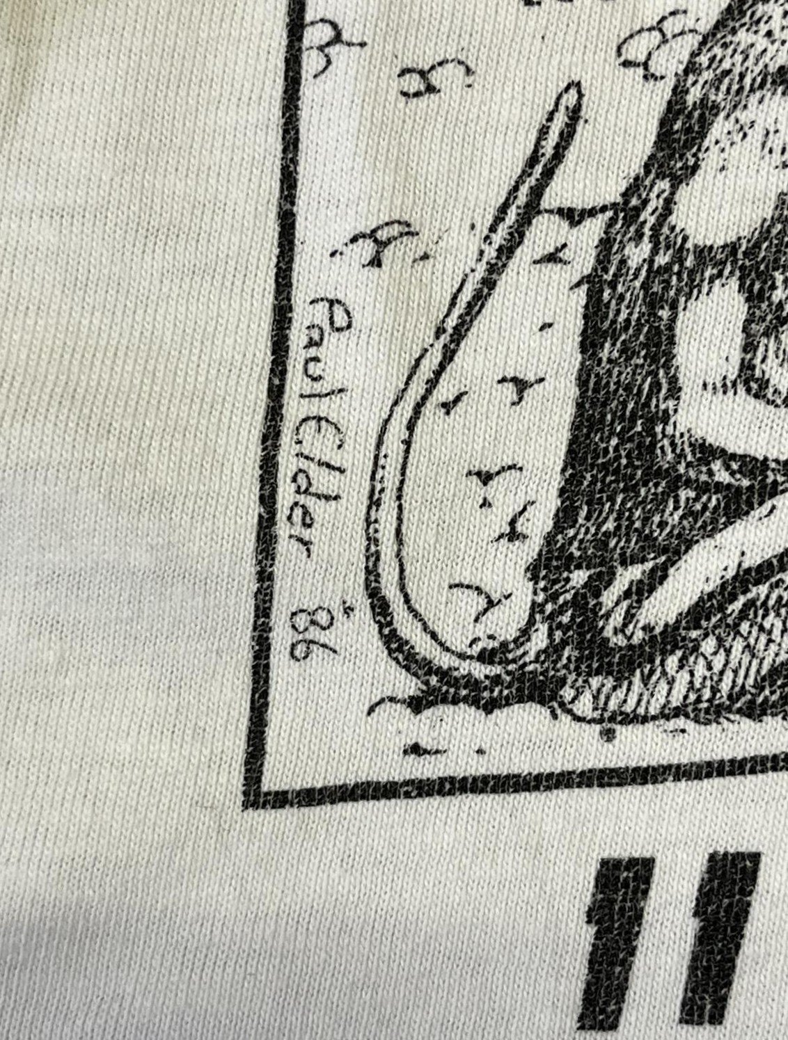 画像3: 80'S PAUL ELDER シングルステッチ 両面プリント 長袖 Tシャツ ホワイト USA製 (VINTAGE)