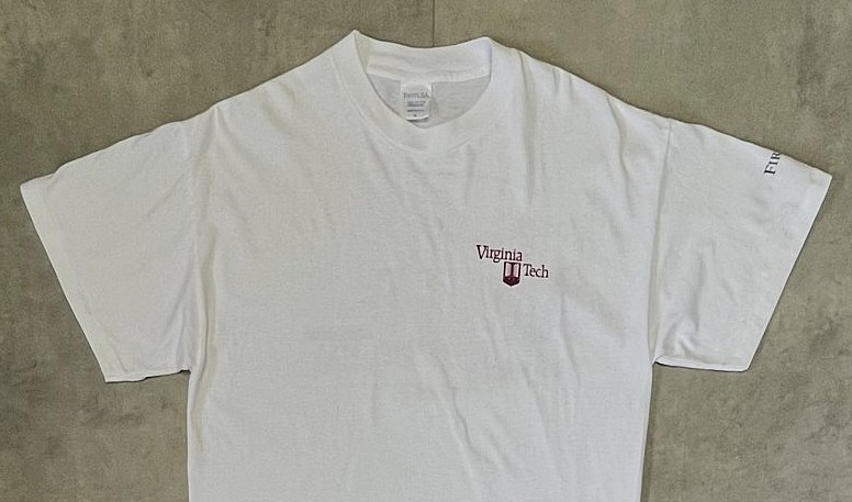 画像: 90'S VIRGINIA TECH シングルステッチ 両面プリント 半袖 Tシャツ ホワイト USA製 (VINTAGE)