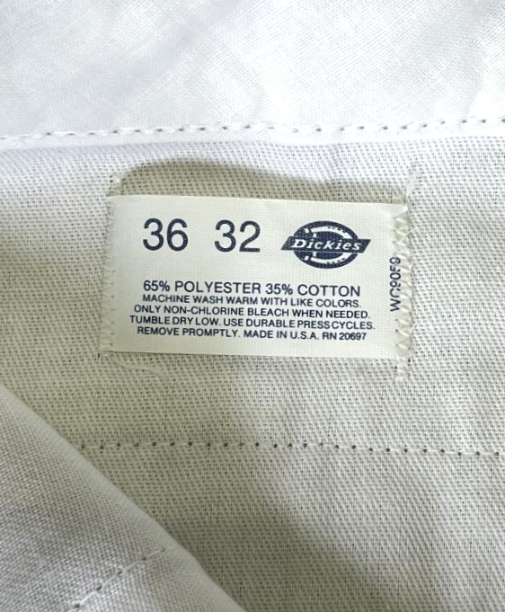 画像4: 80'S DICKIES 874 チビタグ ワークパンツ ベージュ W36L32 USA製 (VINTAGE)